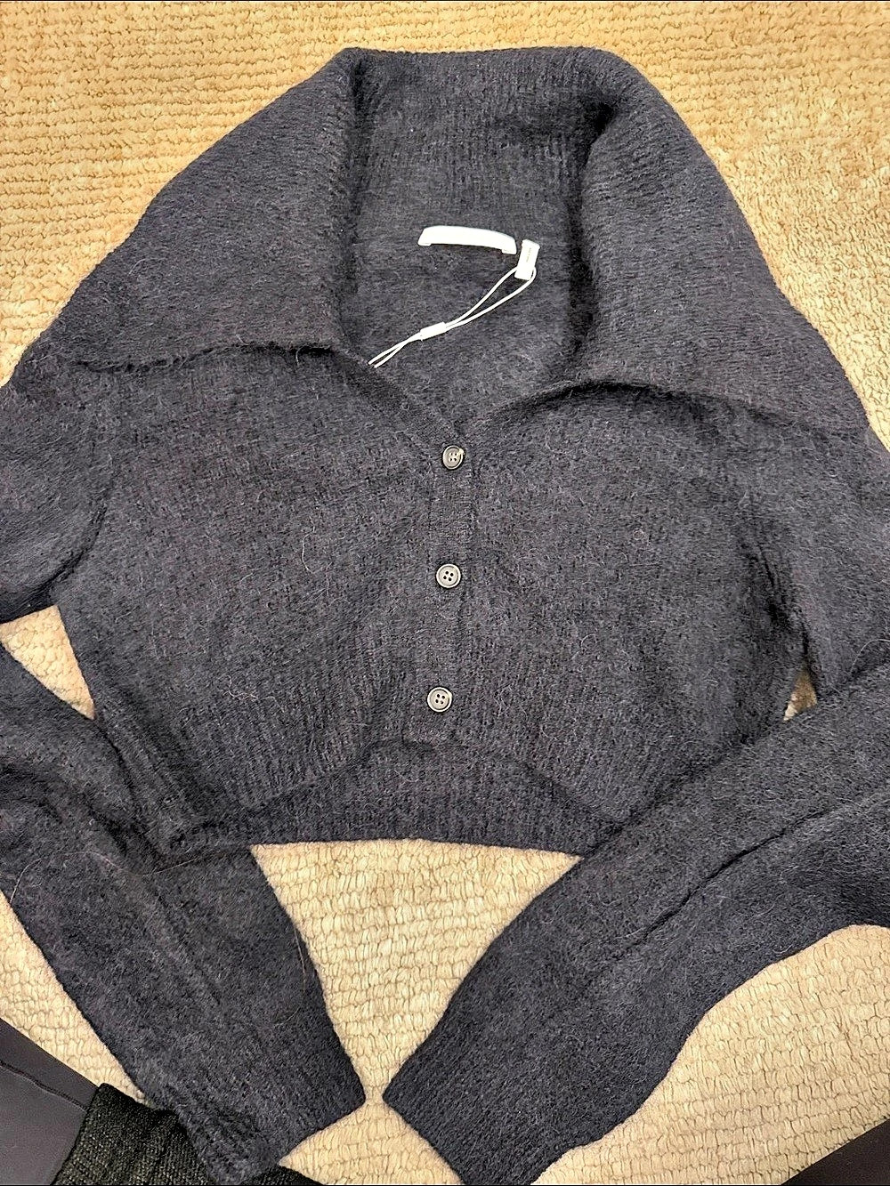 Helmut Lang Shrunken Alpaca Blend Cardigan Alpaca Blend Button-Front Cardigan in